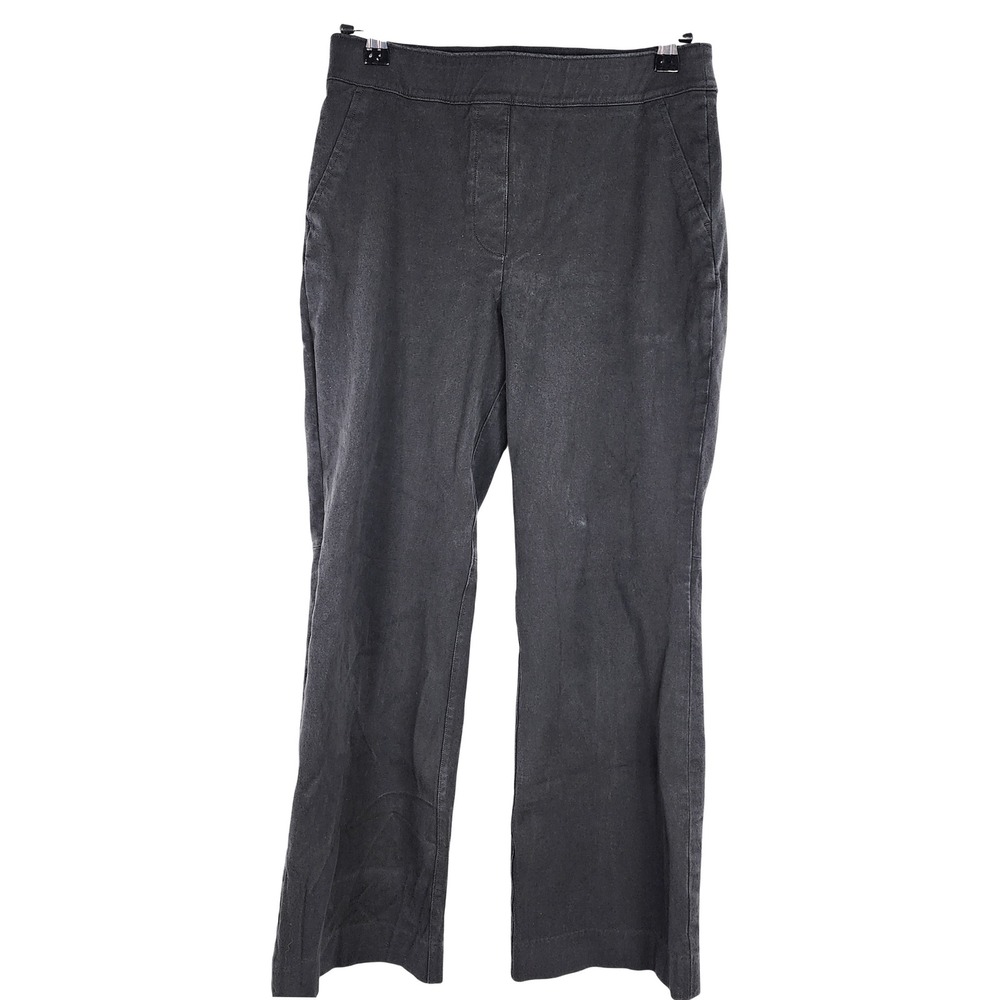 Spanx Stretch Twill Cropped Wide Leg Pants Black Capsule Basic Pull On Womens M